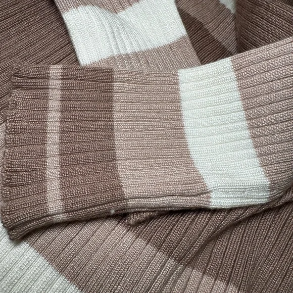 WINDSOR Neutral Striped Long Sleeve Body Con Dress - Picture 2 of 4